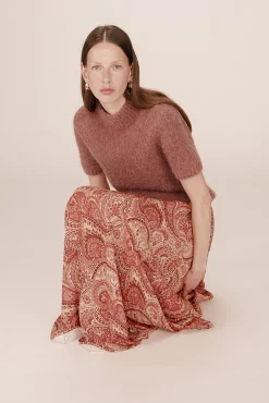 Grace & Mila Saias-Saia longa e esvoaçante estampada com motivo gráfico Vermelho