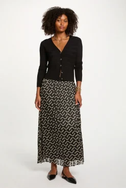 Morgan Saias-Saia longa plissada Multicolorido