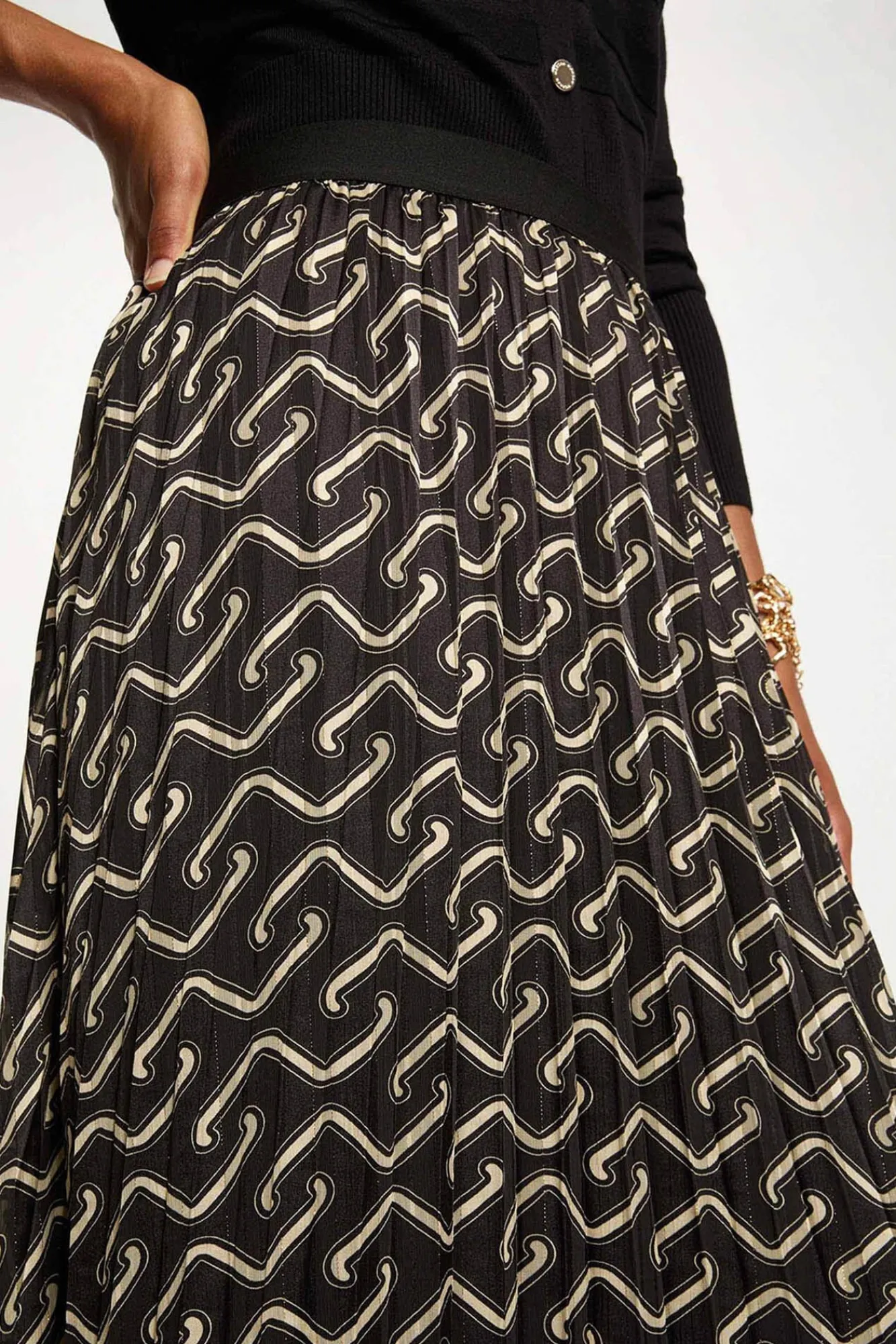 Morgan Saias-Saia longa plissada Multicolorido