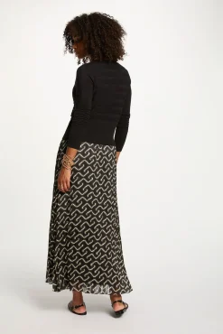 Morgan Saias-Saia longa plissada Multicolorido