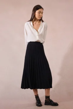 Molly Bracken Saias-Saia longa plissada Preto