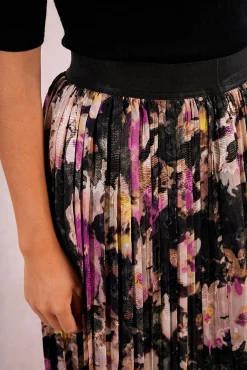 Molly Bracken Saias-Saia longa plissada com estampado Multicolorido