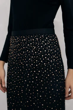 Pedro del Hierro Saias-Saia lápis em tecido fantasia Preto