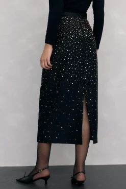 Pedro del Hierro Saias-Saia lápis em tecido fantasia Preto