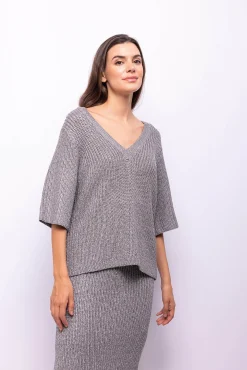 Object Saias-Saia malha lúrex Cinzento