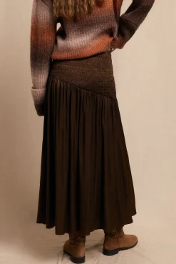 Slowlove Saias-Saia midi acetinada Castanho