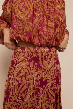 Slowlove Saias-Saia midi capa estampada Vermelho