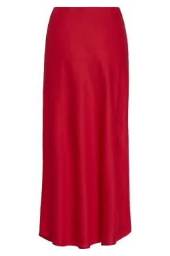 Vila Saias-Saia midi cetim Vermelho