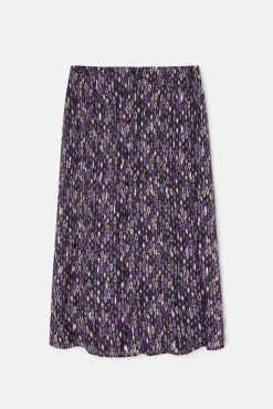 Silbon Saias-Saia midi com estampado ikat e abertura Roxo