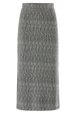 Vila Saias-Saia midi com glitter Cinzento