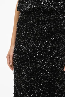 Vila Saias-Saia midi com lantejoulas Preto