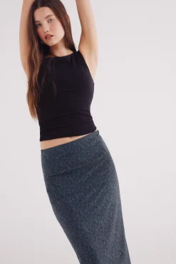 Springfield Saias-Saia midi de chiffon estampada preto