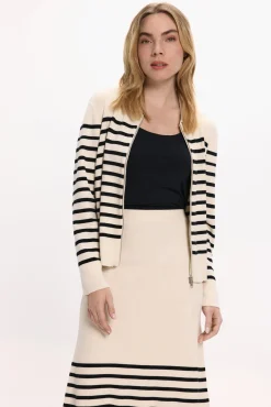 Vila Saias-Saia midi de malha com viscose Tostado