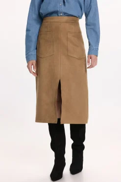 Vila Saias-Saia midi de saia Castanho