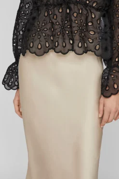 Vila Saias-Saia midi de saia Tostado