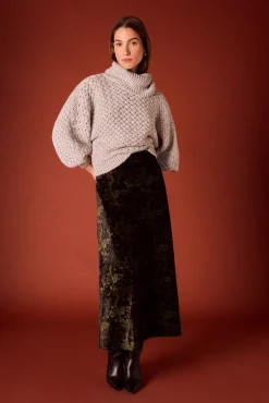 Slowlove Saias-Saia midi de veludo tie dye Preto