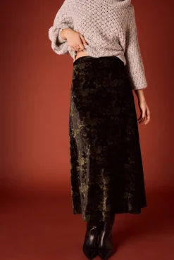 Slowlove Saias-Saia midi de veludo tie dye Preto