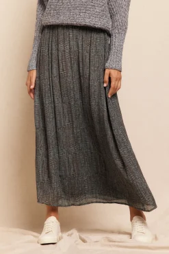 Slowlove Saias-Saia midi em cetim estampado Cinzento