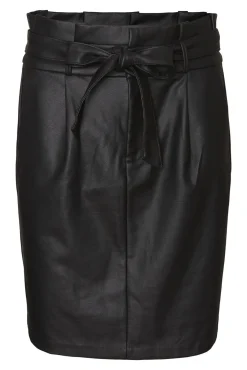 Vero Moda Curve Saias-Saia midi encerada plus size Preto