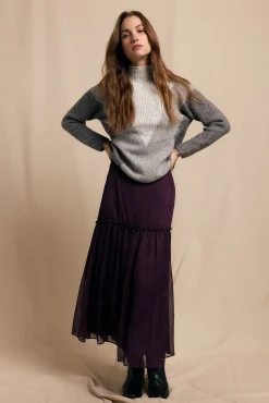 Slowlove Saias-Saia midi estampada Roxo