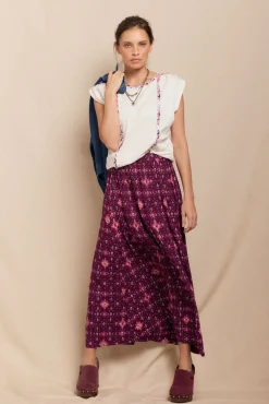 Slowlove Saias-Saia midi estampada Roxo
