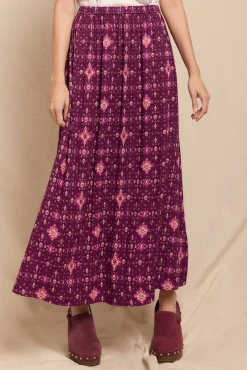 Slowlove Saias-Saia midi estampada Roxo