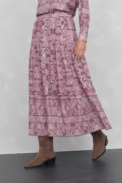 Pedro del Hierro Saias-Saia midi estampada P&uacute;rpura