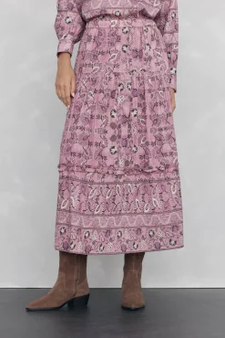 Pedro del Hierro Saias-Saia midi estampada P&uacute;rpura