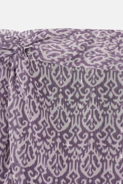 Silbon Saias-Saia midi estampado Ikat com abertura Roxo