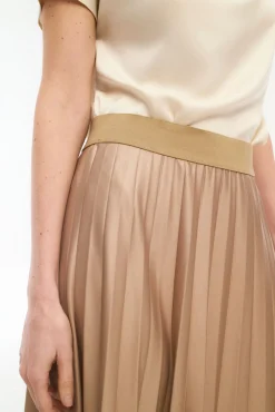 Vila Saias-Saia midi plissada Castanho