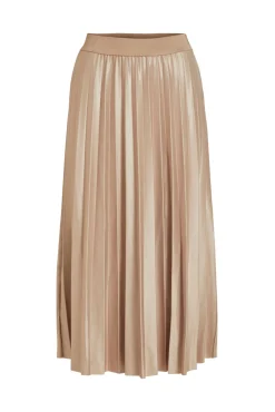 Vila Saias-Saia midi plissada Castanho