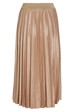 Vila Saias-Saia midi plissada Castanho