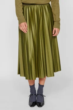 Vila Saias-Saia midi plissada Verde