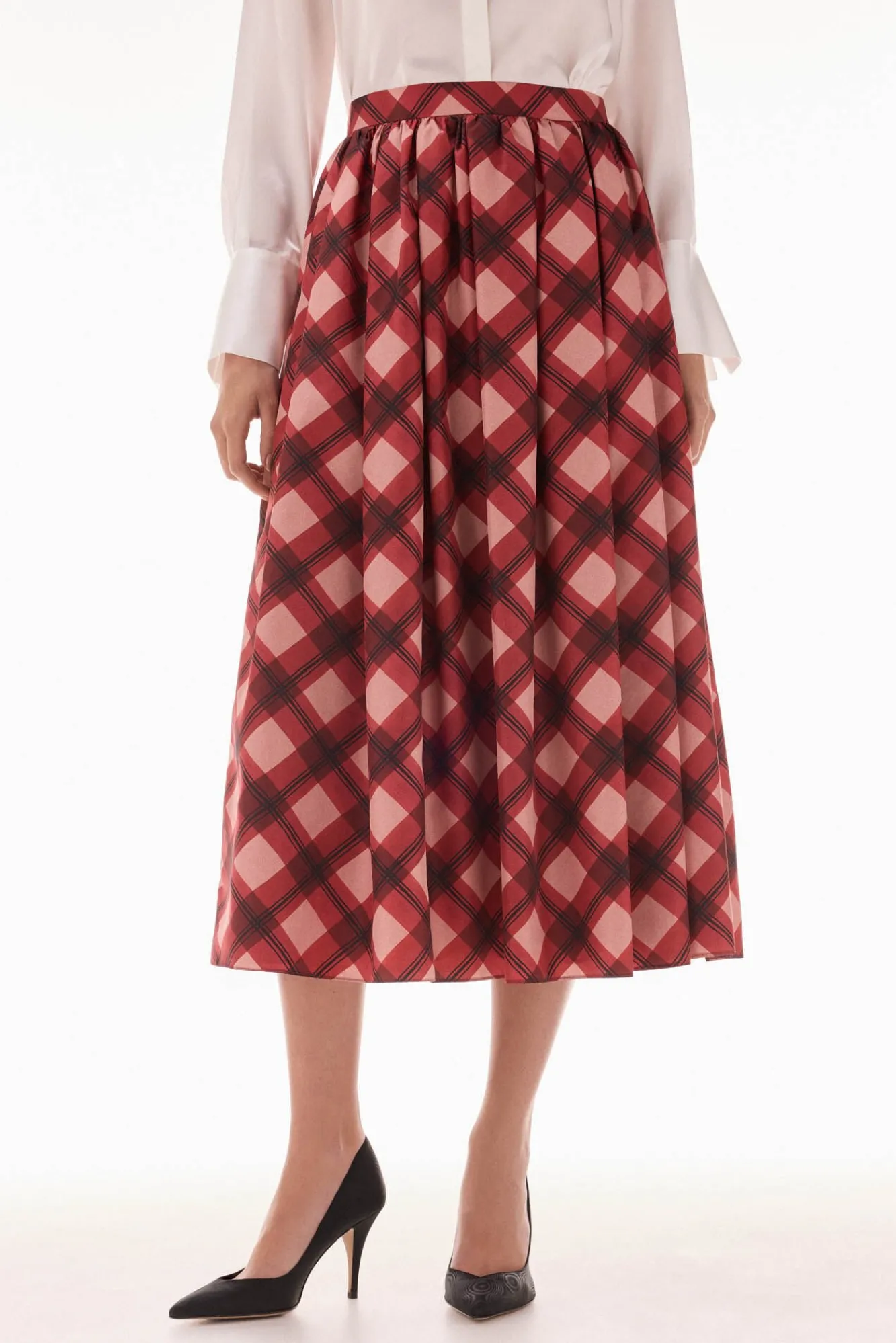 TFP by Tamara Falcó Saias-Saia midi xadrez Vermelho