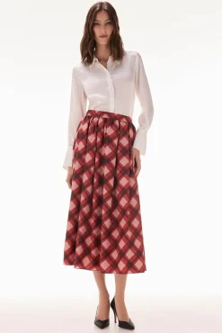 TFP by Tamara Falcó Saias-Saia midi xadrez Vermelho