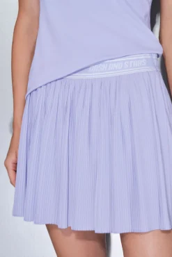 Dash and Stars Saias-Saia plissada lilás com forro de tela rosa