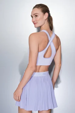 Dash and Stars Saias-Saia plissada lilás com forro de tela rosa