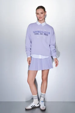 Dash and Stars Saias-Saia plissada lilás com forro de tela rosa