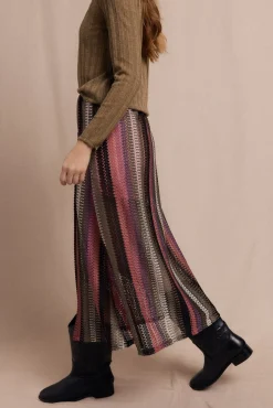 Slowlove Saias-Saia riscas de malha malha Vermelho