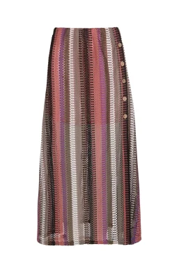 Slowlove Saias-Saia riscas de malha malha Vermelho