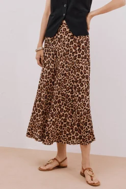Cortefiel Saias-Saia roda estampada Tostado