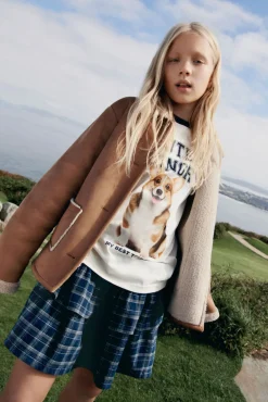 Springfield Kids Saias|Vestidos-Saia xadrez feminina com babados azul