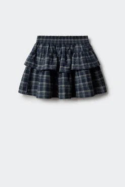 Springfield Kids Saias|Vestidos-Saia xadrez feminina com babados azul