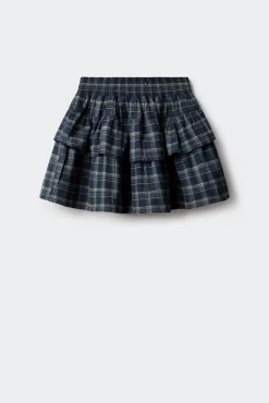 Springfield Kids Saias|Vestidos-Saia xadrez feminina com babados azul