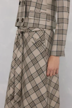 Pedro del Hierro Saias-Saia xadrez larga Marrom