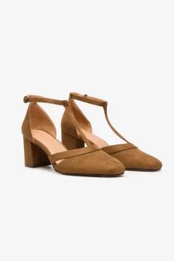 Cortefiel Saltos-Sandália salto Castanho