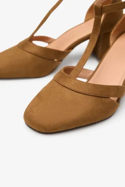 Cortefiel Saltos-Sandália salto Castanho