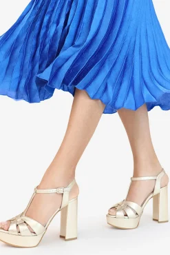 Lodi Saltos-Sandálias com plataforma em camurça preta Dourado