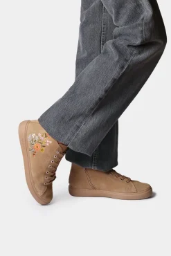 Toni Pons Botas-Sapatilha abotinada com detalhes florais bege