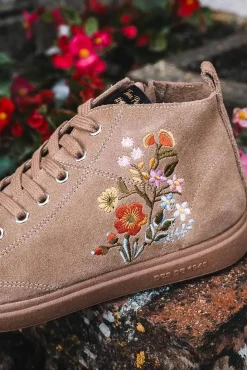 Toni Pons Botas-Sapatilha abotinada com detalhes florais bege